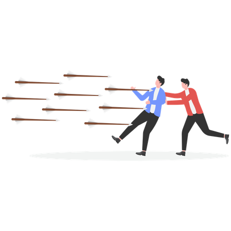 Businessman doing self defence  Illustration