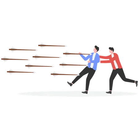 Businessman doing self defence  Illustration