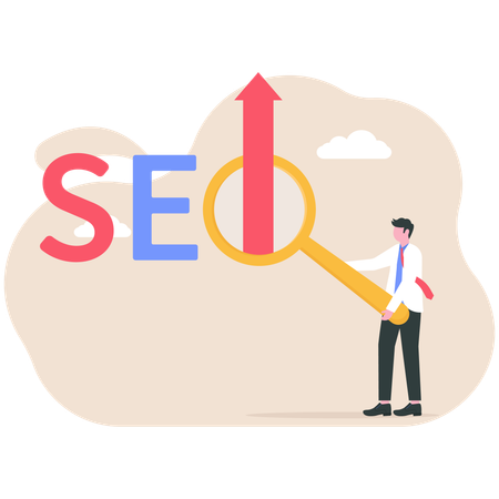 Businessman doing SEO marketing  Illustration