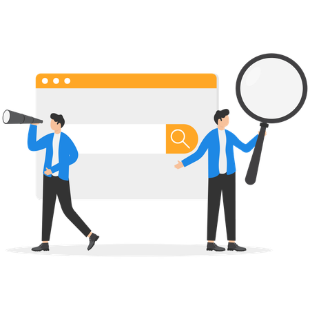 Businessman doing seo marketing  Illustration