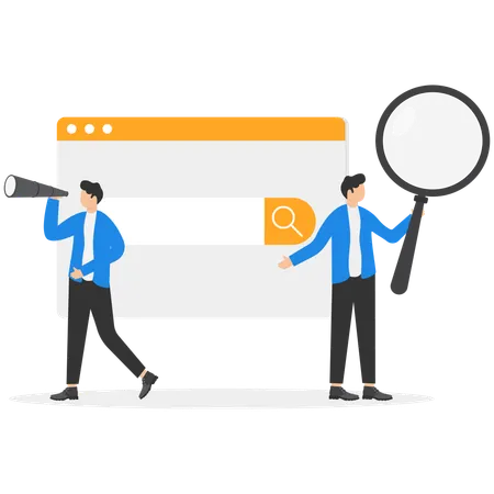 Businessman doing seo marketing  Illustration