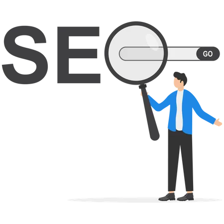 SEO Search Engine Optimization To Drive Traffic Or Visitors To Websites Improve Search Result Ranking Gain More Visibility Concept Illustration