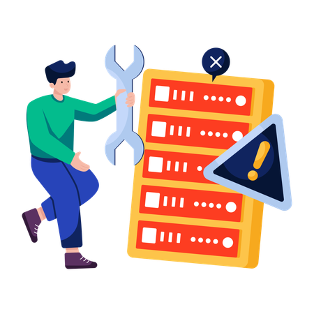 Businessman doing Server setting  Illustration