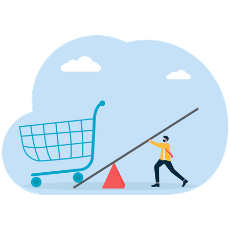 Businessman doing shopping  Illustration