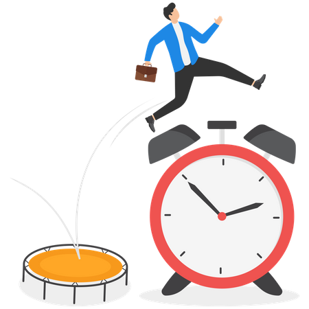 Businessman doing smart time management  Illustration
