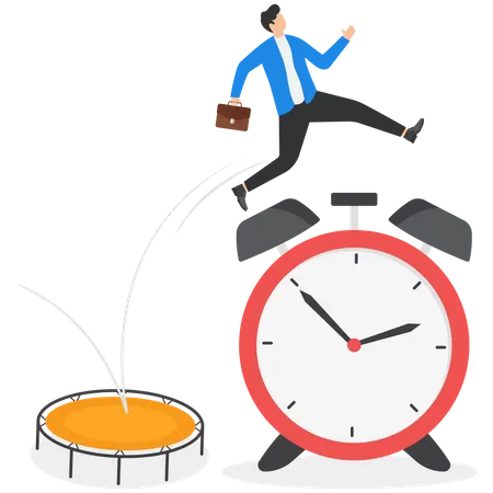 Businessman doing smart time management  Illustration