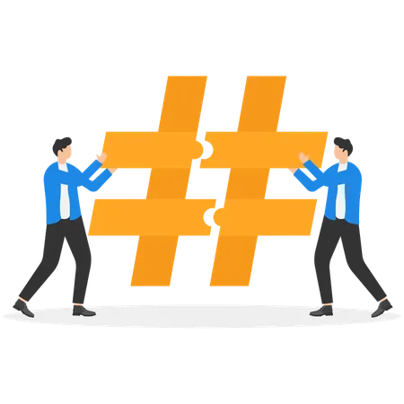 Businessman doing social media marketing  Illustration