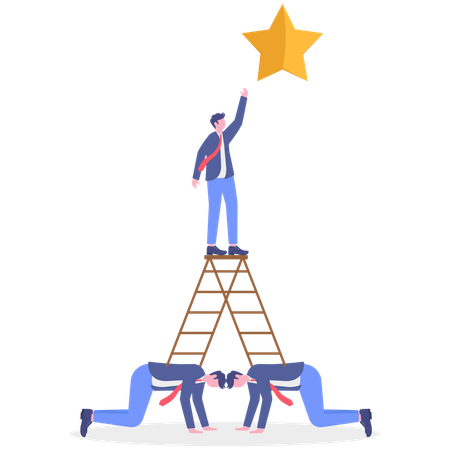 Businessman doing star rating  Illustration