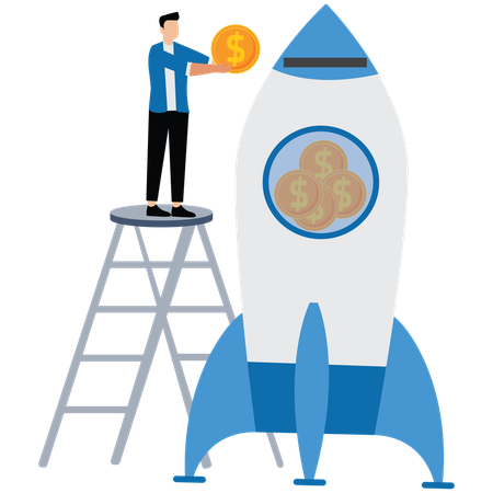Businessman doing startup investment  Illustration