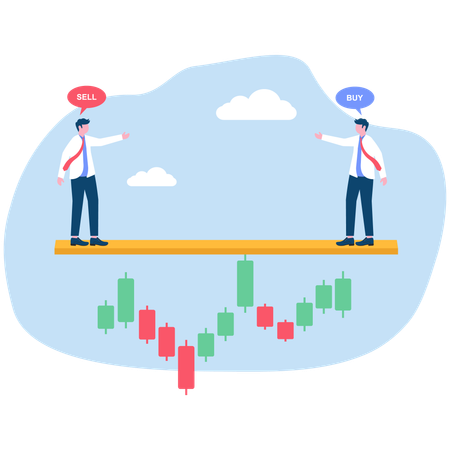 Businessman doing stock analysis  Illustration