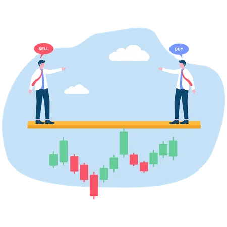 Businessman doing stock analysis  Illustration