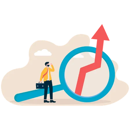 Businessman doing stock market analysis  Illustration