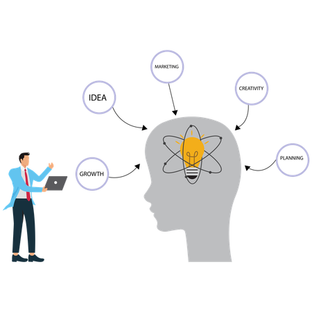 Businessman doing Strategic Idea Development  Illustration
