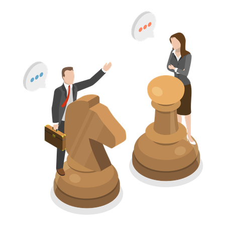 Businessman doing successful negotiation  Illustration