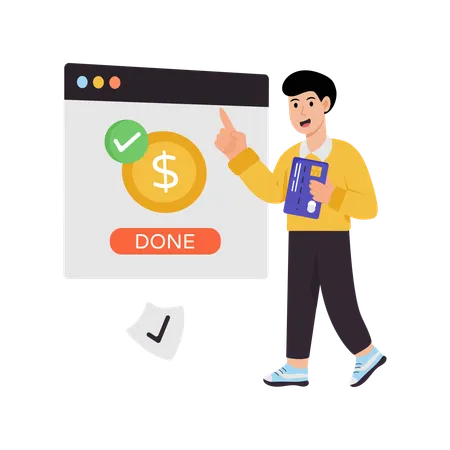 Businessman doing successful Payment  Illustration