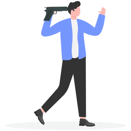 Businessman doing suicide  Illustration