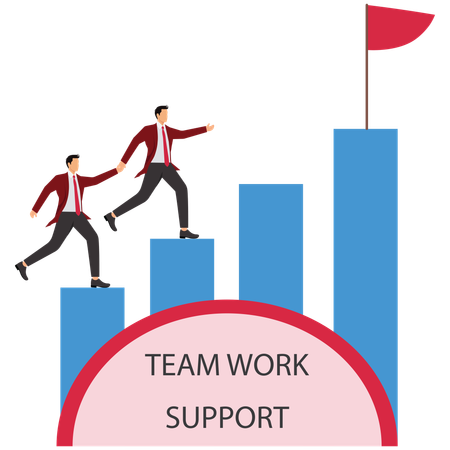 Businessman doing Supportive Teamwork  Illustration