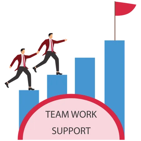 Businessman doing Supportive Teamwork  Illustration