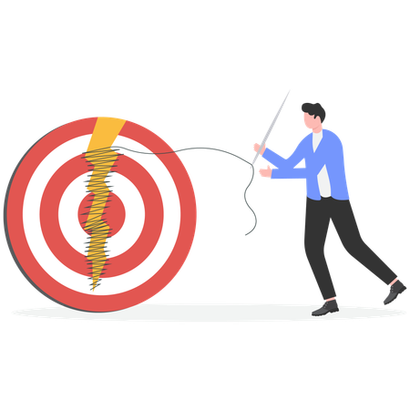 Businessman doing target management  Illustration