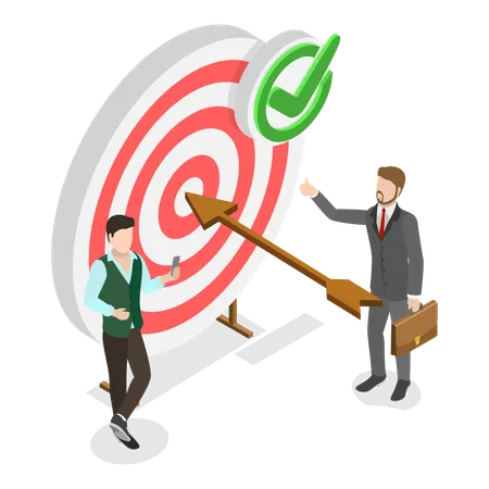 Businessman doing target marketing for business  Illustration