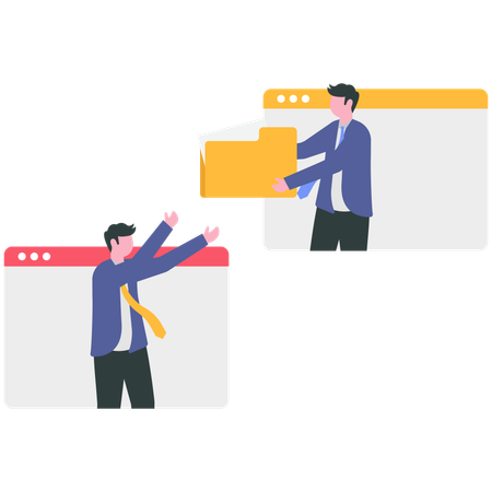 Businessman doing task distribution  Illustration