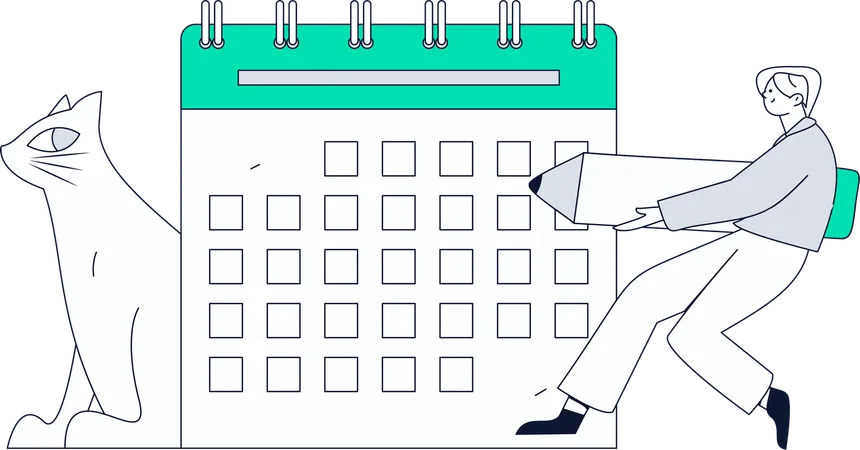 Businessman doing task management  Illustration