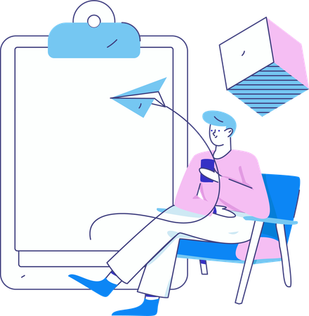 Businessman doing task management  Illustration