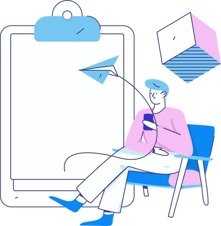 Businessman doing task management  Illustration