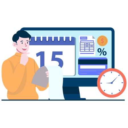 Businessman doing Tax Deadline Management  Illustration