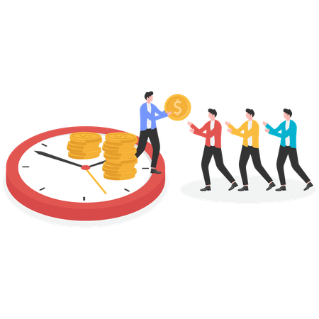 Businessman doing team management  Illustration