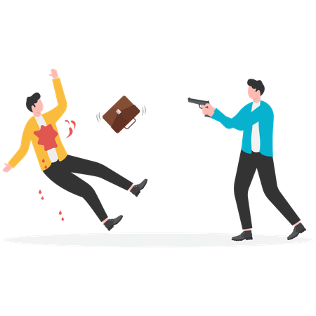 Businessman doing terrorist activity  Illustration