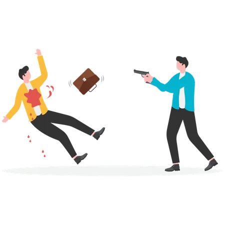 Businessman doing terrorist activity  Illustration