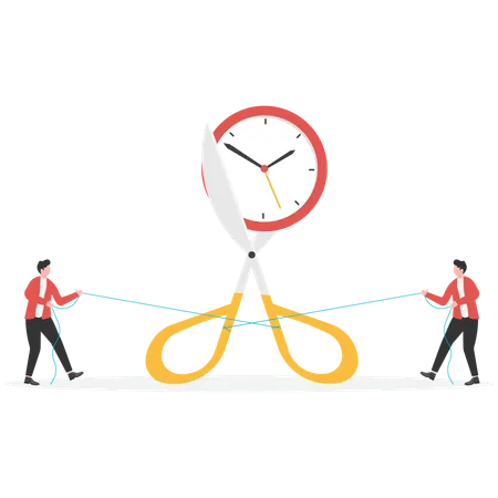 Businessman doing time allocation  Illustration