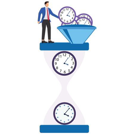 Businessman Doing Time Deadline  Illustration