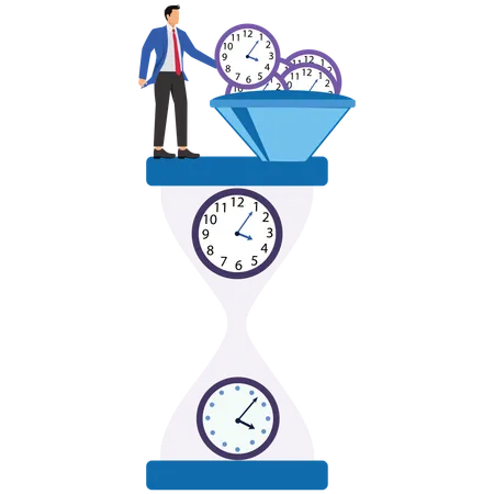 Businessman Doing Time Deadline  Illustration