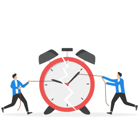 Businessman doing time management  Illustration