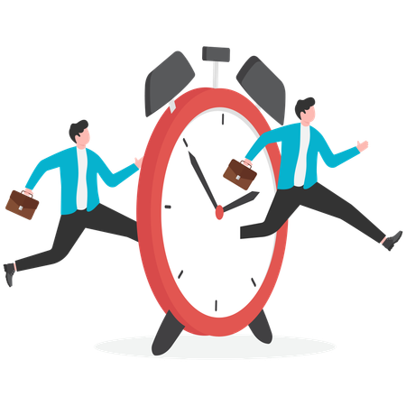 Businessman doing time management  Illustration