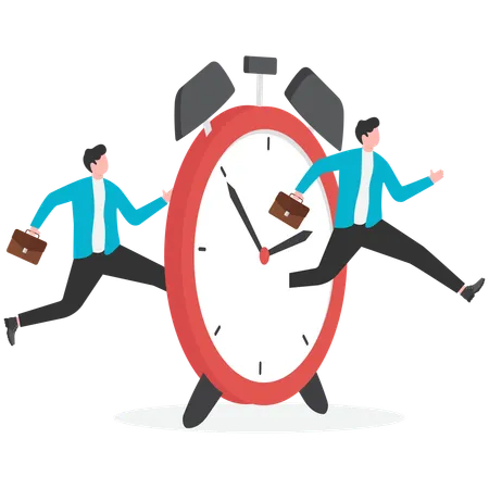 Businessman doing time management  Illustration