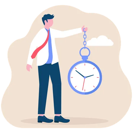 Businessman doing time management  Illustration