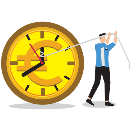 Businessman doing time management  Illustration