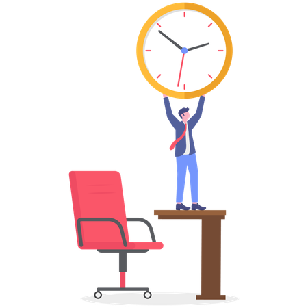 Businessman doing time management  Illustration