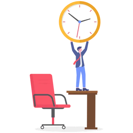 Businessman doing time management  Illustration