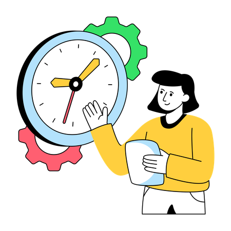 Businessman Doing Time Management  Illustration