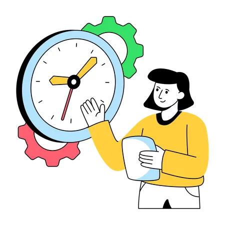 Businessman Doing Time Management  Illustration