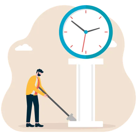 Businessman doing time management  Illustration