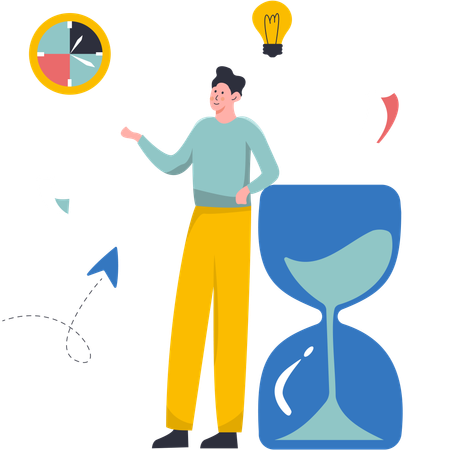 Businessman doing Time Management  Illustration