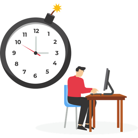 Businessman doing Time management  Illustration