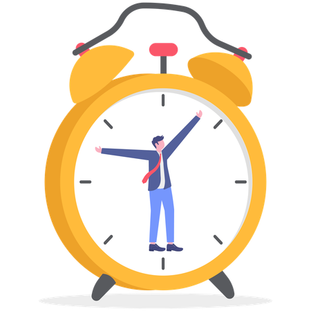 Businessman doing time management  Illustration