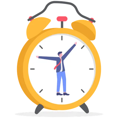 Businessman doing time management  Illustration