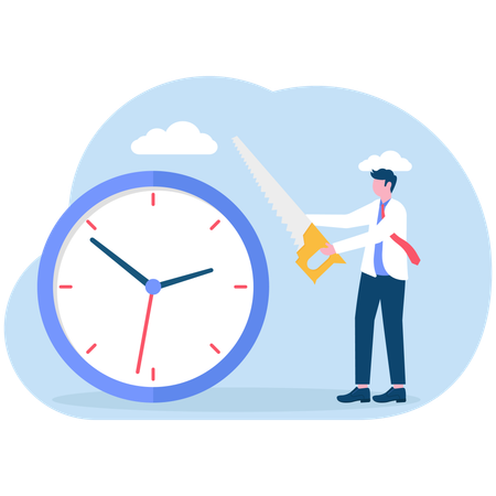 Businessman doing time management  Illustration